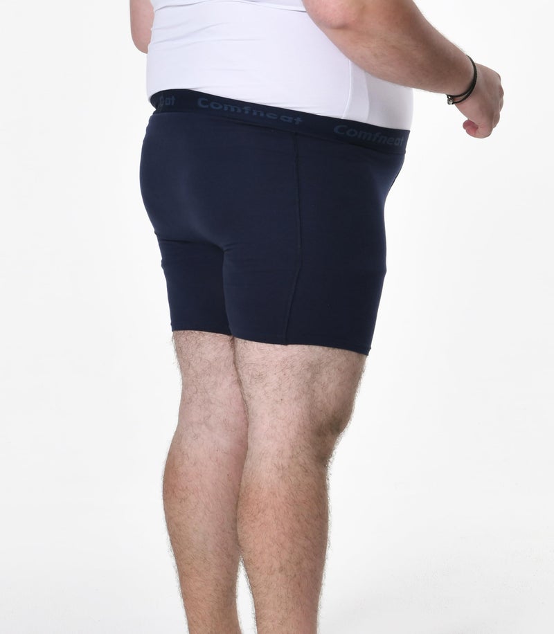 Comfneat Men's 5-Pack Big & Tall 3XL-7XL Boxer Briefs Cotton Spandex Underwear with Fly (Navy Pack-5, 6XL) - Image 4